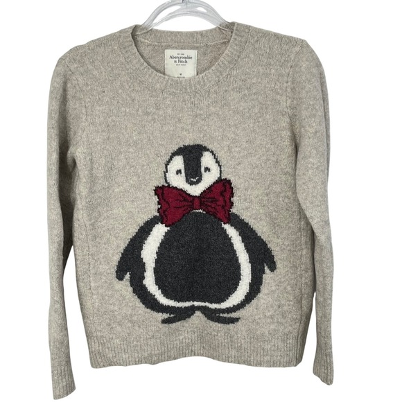 Abercrombie & Fitch Sweaters - Abercrombie & Fitch Wool Blend Fat Penguin Crew Neck Sweater Women's Size Med